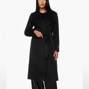 Babaton Black Wool Coat - textured wool - no longer available at aritzia